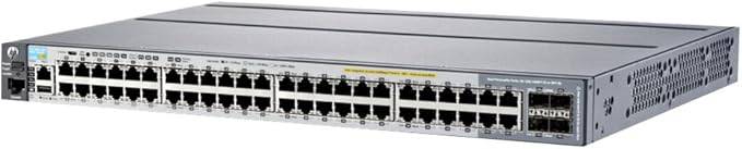 HPE 2920-48G-PoE+ Switch J9729A with 48 Ethernet ports and Power over Ethernet Plus, black network switch.