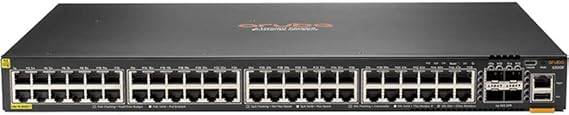 HPE Aruba 6300F 48G CL4 PoE switch with 4 SFP56 ports, black network switch with ports for high-speed connections