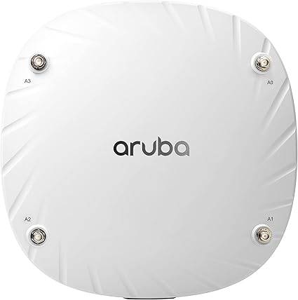 HPE Aruba AP-514 wireless access point with stock WRLS, shown with antennas and mounting hardware.