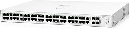 HPE Networking Instant On Switch Series 1830 48-Port Gb Smart-Managed Layer 2 Ethernet Switch | 48x 1G | 4X SFP | Fan-Less | US Cord (JL814A#ABA)