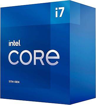 Intel Core i7-11700 desktop processor with 8 cores up to 4.9 GHz, featuring LGA1200 socket and 65W power, shown in the image.