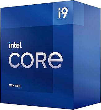 Intel Core i9-11900 desktop processor with 8 cores, up to 5.2 GHz, LGA1200 socket, shown with heat spreader and pins.