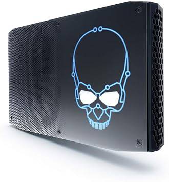 Intel NUC 8 Performance-G Kit with Core i7 processor, compact mini PC with customizable add-on components, black enclosure.
