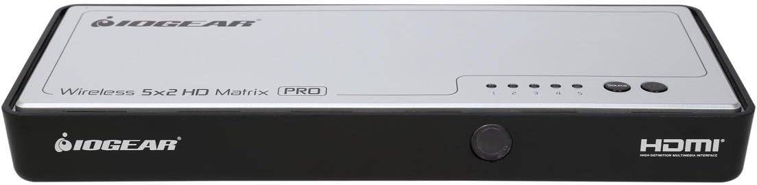 IOGEAR GWHDMS52MBK2 Long Range Wireless 5x2 HDMI Matrix PRO with 1 Additional Receiver - GWHDMS52MBK2