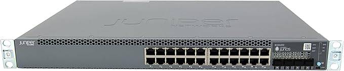 Juniper EX3400-24T network switch with 24 Gigabit Ethernet ports, 4 SFP+ and 2 QSFP, Layer 2/3 capabilities