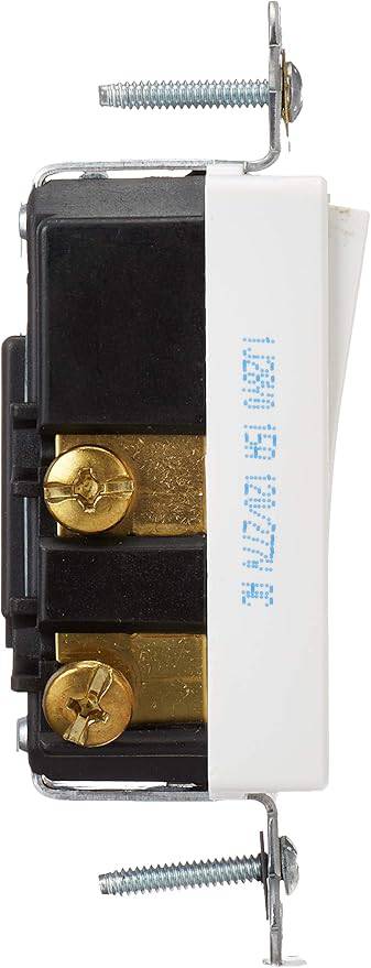 Leviton 5685-2W 15 Amp, 120/277 Volt, Decora Plus Rocker, Single-Pole Double Throw, Center Off, Maintained Contact (White)