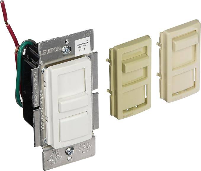 Leviton IP710-LFZ 1200VA electronic dimmer switch for 120/277V AC, single-pole and 3-way lighting control.