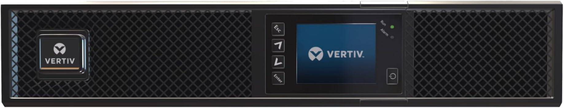 Liebert GXT5 1000VA online double-conversion UPS in rack or tower setup with SNMP and Webcard access.