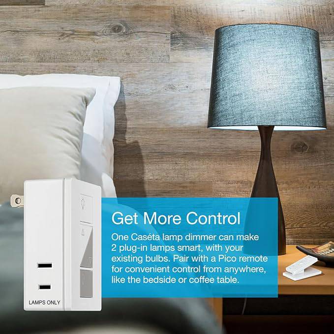 Lutron Caséta Wireless Smart Lighting Lamp Dimmer | PD-3PCL-WH
