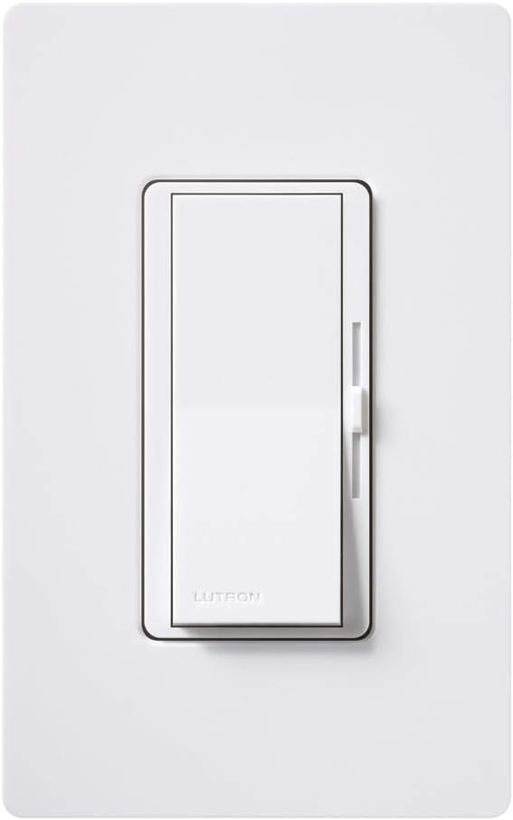 Lutron Diva LED+ Dimmer Switch for Dimmable LED, Halogen and Incandescent Bulbs, 250W/Single-Pole or 3-Way, DVCL-253P-WH, White - DVCL-253P-WH