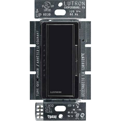 Lutron Maestro LED+ Dimmer Switch for Dimmable LED, Halogen and Incandescent Bulbs, 150W/Single-Pole or Multi-Location, MACL-153M-BL, Black