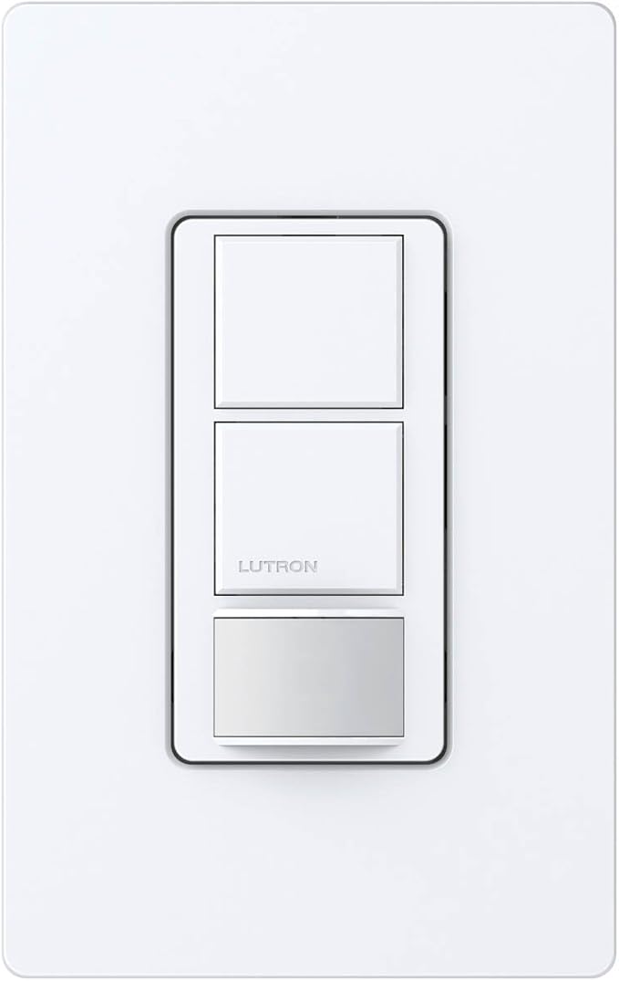 Lutron MS-OPS6-DDV-WH Maestro Single Pole Dual-Circuit Occupancy Sensing Switch, White, 6-Amp - MS-OPS6-DDV-WH