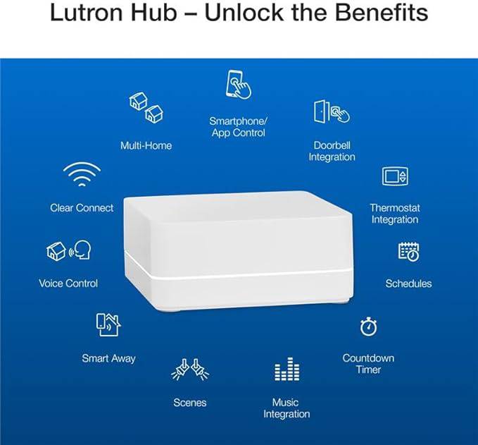 Lutron P-BDG-PKG1W Caseta Wireless Dimmer Kit with Smart Bridge, White - PBDGPKG1W, 4004104