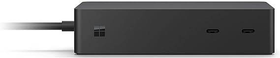Microsoft Surface Dock 2: multiple ports including USB-C, gigabit ethernet, USB-A and 3.5mm audio jack, Supports dual 4K at 60hz