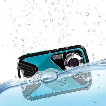 Minolta MN30WP waterproof digital camera with 21 MP resolution and 1080P HD video recording, designed for outdoor and underwater photography.