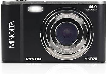 Minolta MND20 44 MP / 2.7K Ultra HD Digital Camera (Black)