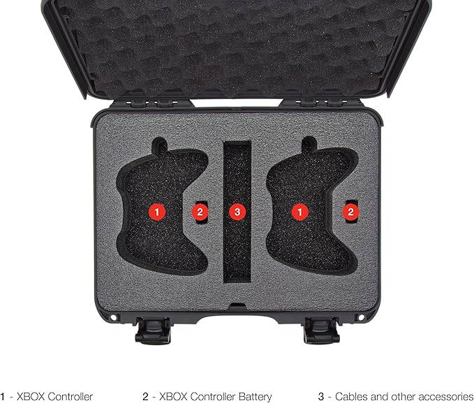 Nanuk 910 Waterproof Hard Case with Foam Insert for Xbox Controllers - Graphite (910-XBCTL7)