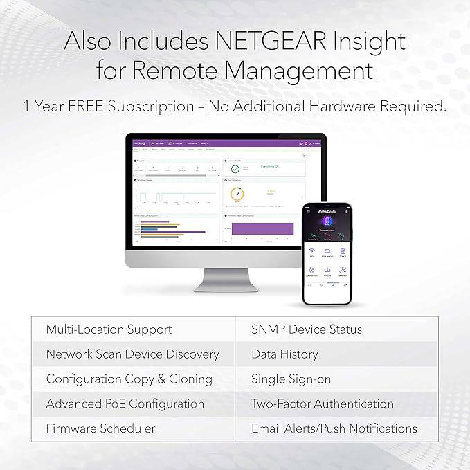 NETGEAR 10-Port Multi-Gigabit/10G Ethernet Smart Managed Pro PoE Switch (MS510TXUP) - with 8 x PoE++ @ 295W, 2 x 10G SFP+, Insight Cloud Management, Desktop/Rackmount, ProSAFE Lifetime Protection
