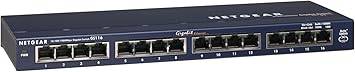 NETGEAR 16-Port Gigabit Ethernet Unmanaged Switch GS116NA for desktop use, with ProSAFE lifetime protection.
