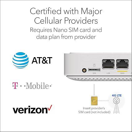 NETGEAR 4G LTE Broadband Modem (LM1200) – Use LTE as a Primary Internet Connection or Failover Solution for Always-On WiFi Certified with AT&T, T-Mobile and Verizon - LM1200
