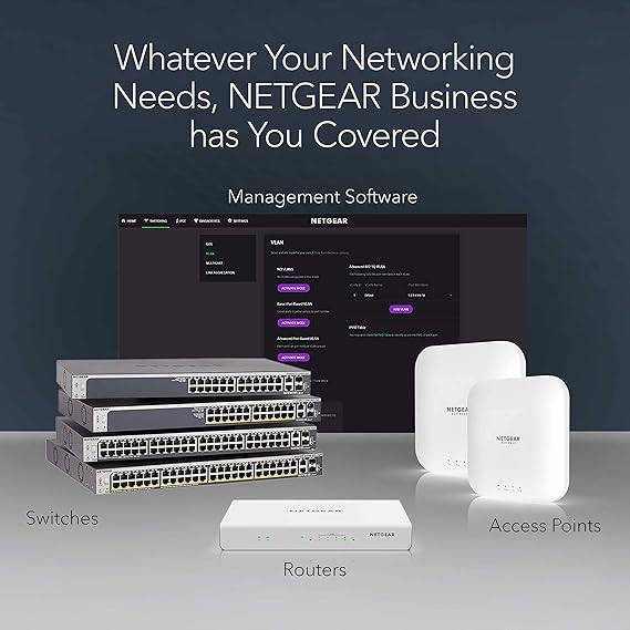 NETGEAR 8-port 10G multi-gigabit unmanaged Ethernet switch with SFP+ port, desktop or rackmount setup, lifetime protection.