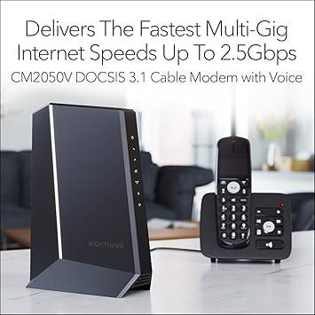 NETGEAR CM2050V-100NAS NIGHTHAWK 2.5GBPS INTERNET SPEED CABLE