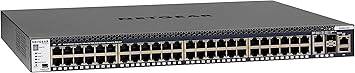 Netgear M4300-52G stackable switch with 48 Gigabit ports, 2 10GBASE-T, 2 SFP+ ports for intelligent edge networking.