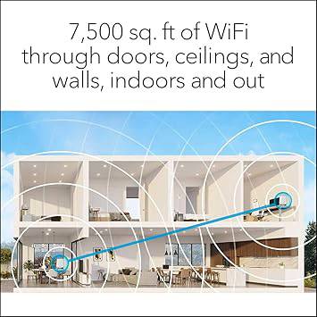 NETGEAR Orbi Whole Home Tri-Band Mesh Wi-Fi 6 System (RBK853) – Router with 2 Satellite Extenders, Coverage Up to 7,500 Square Feet, 100 Devices, AX6000 (Up to 6Gbps)