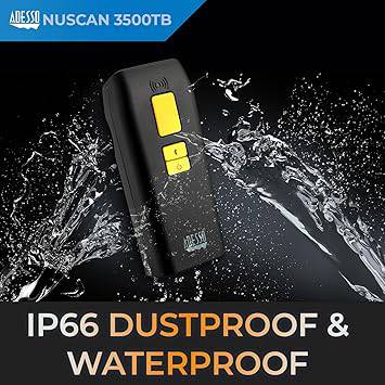 NuScan 3500TB - Portable Commercial 2D Wireless Barcode Scanner with Detachable Magnetic Cable, Antimicrobial, CCD Sensor, with Bluetooth for POS, Smartphones, and Tablets