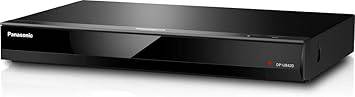 Panasonic DPUB420K Ultra HD Blu-ray Player in black with streaming, Hi-Res audio, and voice assist features.