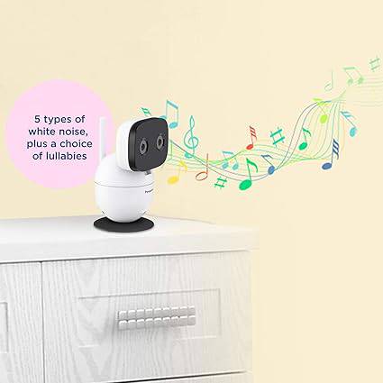 Panasonic Video Baby Monitor with Remote Pan/Tilt/Zoom, Extra Long Range, Secure Connection and Portable, 2 Way Talk & Lullaby or Noises – Add-On Camera - KX-HNC301W