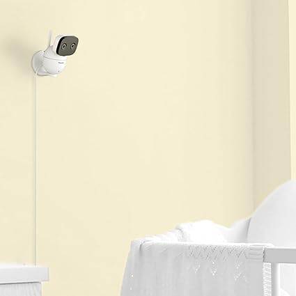 Panasonic Video Baby Monitor with remote pan/tilt/zoom, portable design, secure connection, 2-way talk, and lullaby sounds.