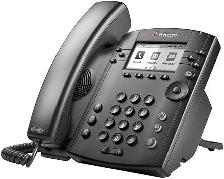 Polycom VVX 311 IP Phone with PoE power supply, new, featuring a color display and multiple line support.