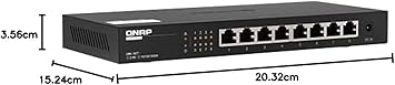 QNAP QSW-1108-8T-US 8-port 2.5GbE unmanaged network switch with plug and play setup and Ethernet ports visible.
