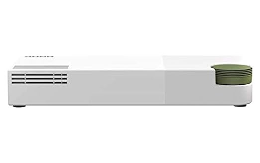 QNAP QSW-M2108-2C management switch with 8 ports, 2.5Gbps, 2 10Gbps SFP+ ports, and web browser management interface.