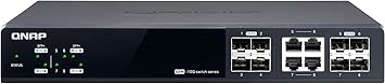 QNAP QSW-M804-4C-US 10GbE managed switch with 4 SFP+/RJ45 combo ports and 4 10GbE SFP+ Gigabit ports for high-speed network.