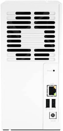 QNAP TS-233-US 2-bay desktop NAS with ARM Cortex-A55 quad-core processor, 2GB DDR4 RAM, diskless, compact design.