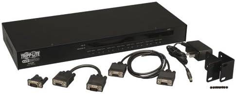 Ripp Lite B042-016 16-port 1U rackmount USB PS2 KVM switch with on-screen display and control buttons.