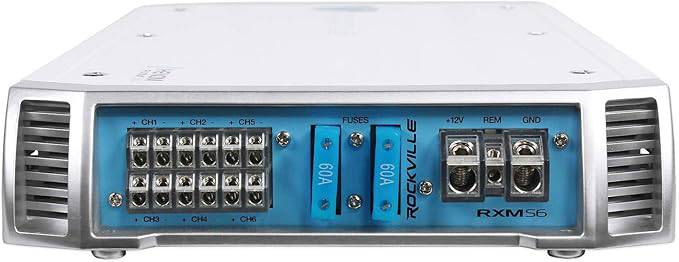 Rockville RXM-S6 Marine/Boat 6 Channel Amplifier 2600 Watt Peak / 1300w RMS