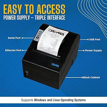 SAM4s BTP-R880NP thermal receipt printer with serial and USB ports, used for business point-of-sale printing.