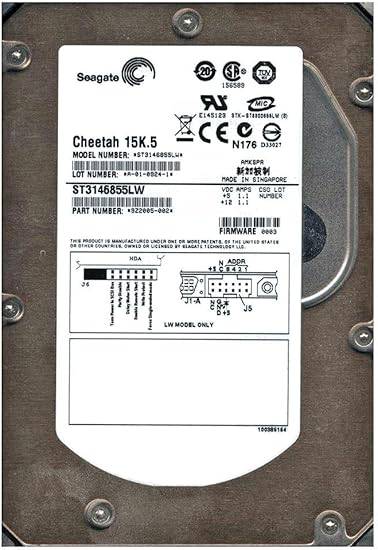 Seagate Cheetah 15K.5 internal 3.5-inch hard drive with 146.8GB capacity, 15,000 RPM, Ultra320 SCSI, 16MB buffer, 68-pin connection