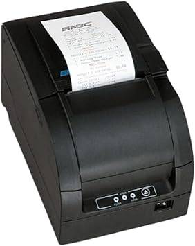 SNBC BTP-M300 impact receipt printer in black with USB and serial interfaces, fast print speed, drop-in paper loading, logo printing