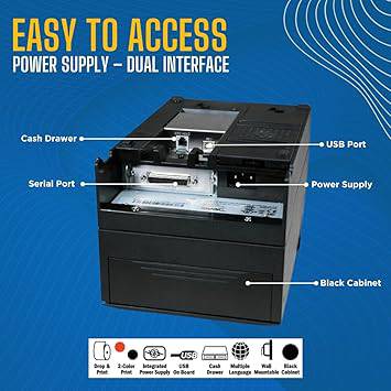 SNBC BTP-M300D Impact Ethernet POS Receipt Printer Black 132084 Manual Cutter