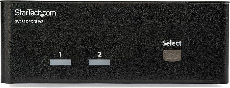 StarTech.com 2-Port DisplayPort KVM Switch - Dual-Monitor - 4K 60 - with Audio & USB Peripheral Support - DP 1.2 - USB Hub - SV231DPDDUA2