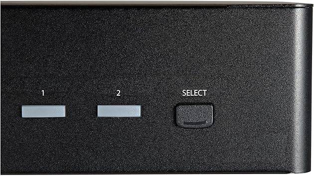 StarTech.com 2 port HDMI KVM switch with dual monitors, 4K HDR support, USB 3.0 hub, audio, and hotkey switching on desktop setup.
