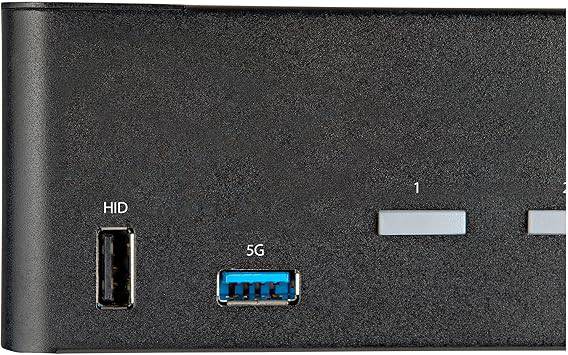StarTech.com 2 Port Dual Monitor HDMI KVM Switch - 4K 60Hz Ultra HD HDR - Desktop 4K HDMI 2.0 KVM Switch with 2 Port USB 3.0 Hub (5Gbps) & 4x USB 2.0 HID, Audio - Hotkey Switching - TAA (SV231DHU34K6)