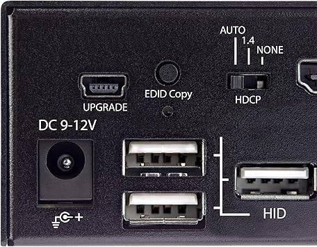 StarTech.com 2 Port HDMI KVM Switch for single 4K 60Hz monitor, includes USB 3.0 hub, USB 2.0 ports, audio, hotkey switching.