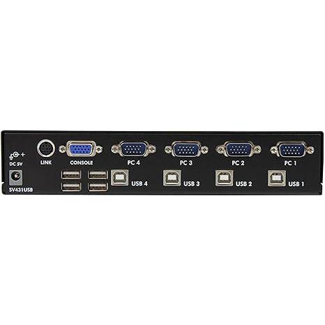 StarTech.com 4 Port Professional VGA USB KVM Switch with Hub - 1U Rack-mountable KVM Switch (SV431USB)