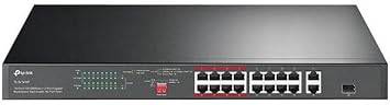 TP-Link 24 Port 10/100Mbps Fast Ethernet PoE Switch 24 PoE+ Ports @250W, w/ 2 Uplink Gigabit Ports + 2 Combo SFP Slots Extend Mode Priority Mode - TL-SL1226P - ,Black