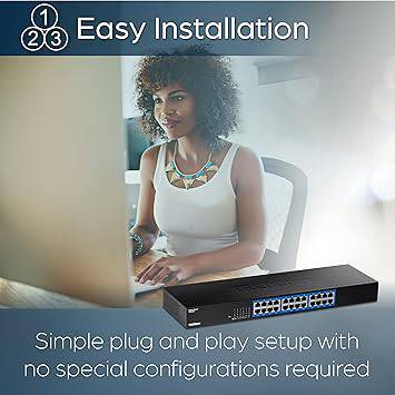 TRENDnet 24-Port Gigabit Switch, TEG-S25, 24 x Gigabit RJ-45 Ports, 48Gbps Switching Capacity, Fanless Design, Metal Enclosure, Internal Power Supply, Lifetime Protection, Black